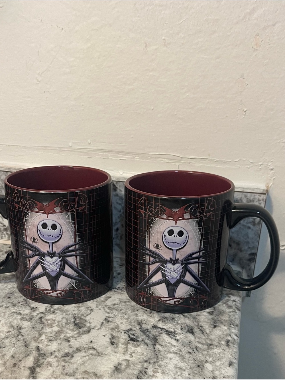 Disney Jack Skellington Ceramic Mug - Black and Dark Red